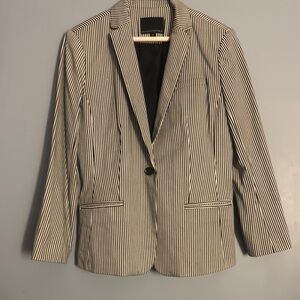 Black and White Striped Blazer